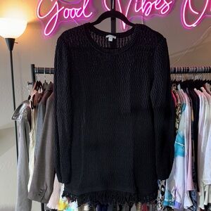 J. Jill Elegant Black Textured Sweater